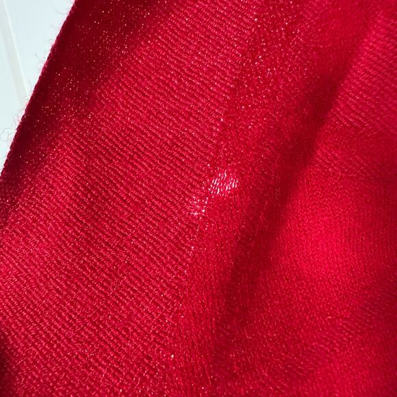 PATRIC FRANCIS Wool Scarf Red Fringe Extra Soft 15"x70" Ireland Flaws See Pics - Picture 5 of 6